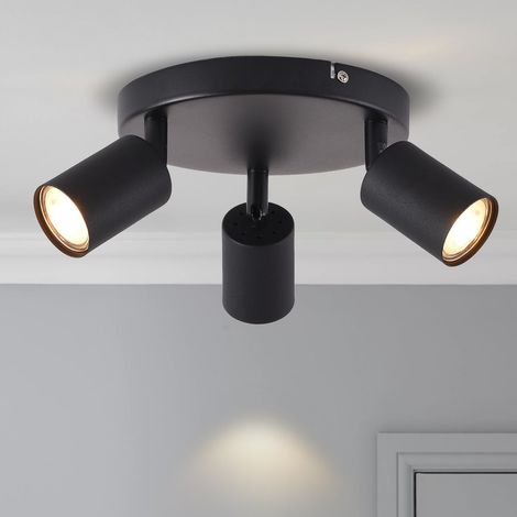 Deckeneinbaustrahler, Gu10-sockel, Schwarzes Metall, 350° Schwenkbar, Für Wohn-/schlafzimmer