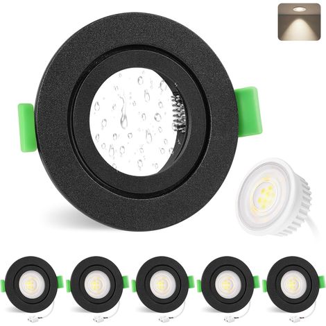 Set Mit 6 Einbaustrahlern, Ip65 Wasserdicht, 5-w-led-modul, 4000 K Neutralweiß, Für Badezimmer Und Außenbereich