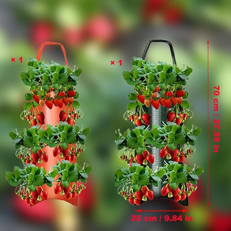 Pflanzsäcke, 6 Löcher, Kunststoff, Mit Griff, Für Vertikales Gärtnern, Erdbeeren, Gemüse, Balkon