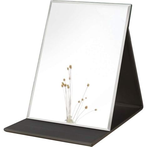 Faltbarer Spiegel Aus Pu-leder Mit Hd-glas, Verstellbarer Winkel, Ideal Für Make-up Und Reisen