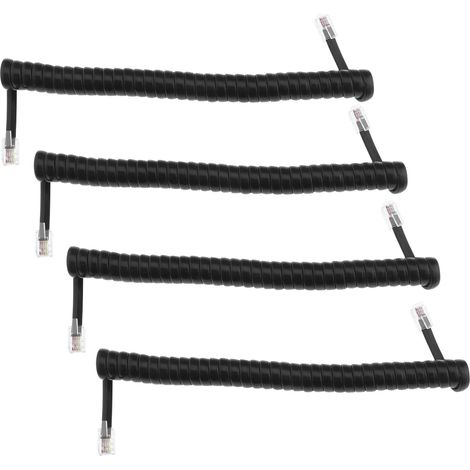 4er-pack Schwarze Pvc-telefonkabel, 1,5 M, Rj9-stecker Für Mobilteil