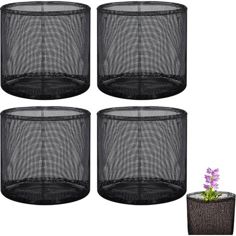 Schwarzer, Atmungsaktiver Pvc-teichkorb Aus Netzgewebe Für Wasserpflanzen, Gartenteich