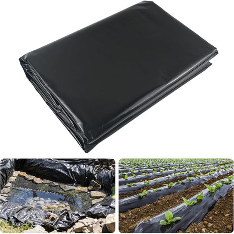Schwarze Plane 2 M X 10 M Polyethylenfolie 0,1 Mm Wasserdicht Uv-beständig Für Garten, Gewächshaus Und Teich