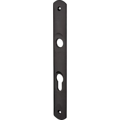 Einsteckschloss-rosette, 70 Mm Lochabstand, Schwarz Verzinkter Stahl, Für Tore Aus Holz, Pvc Und Aluminium