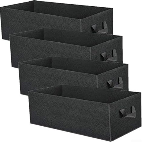Set Mit 4 Pflanzsäcken, Verstärkte Griffe, Vliesstoff, Optimale Drainage, Für Drinnen Und Draußen