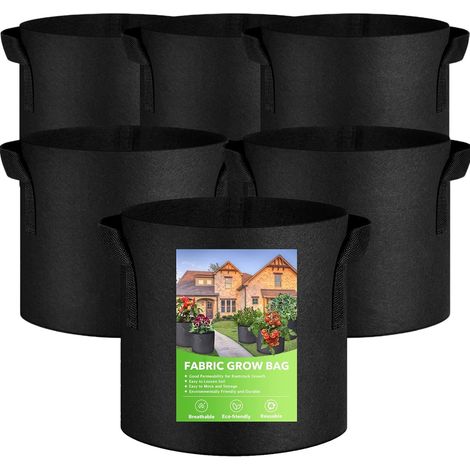 6er-set 10-liter-pflanzsäcke Aus Vliesstoff, Ideal Als Töpfe Für Tomaten Und Erdbeeren, Für Balkon Und Terrasse
