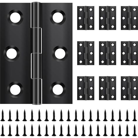 10 Klappscharniere, Schwarzer Edelstahl, 44 X 31 Mm, Für Türen, Fenster Und Schränke