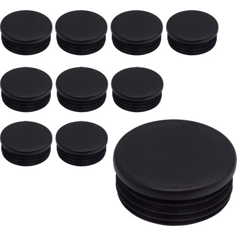 10 Rohrkappen, Rund, 60 Mm, Schwarzer Kunststoff Ral 9005, Für Zaunpfosten, Für Den Außen- Und Industriebereich