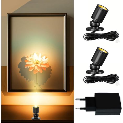 Set Mit 2 Um 360° Drehbaren Led-spots, Mini-aufbauleuchten, 3000k Warmweiß, Für Kleiderschrank/flur