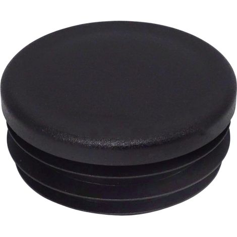 30 Rohrkappen, 50 Mm, Schwarzer Kunststoff Ral 9005, Rund, Für Zaunpfosten