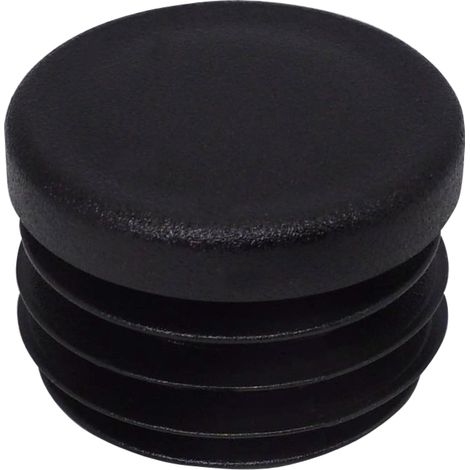 Packung Mit 40 Runden Rohrendkappen, 28 Mm, Schwarzer Kunststoff, Ral 9005, Für Die Zaun- Und Möbelindustrie