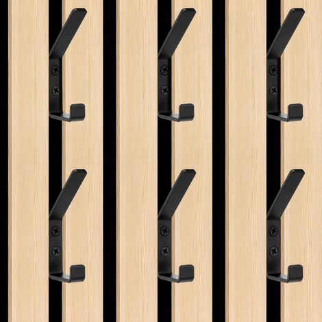 6-teilige Garderobe, Doppelhaken 13 Mm, Metallträger 10 Kg, Für Akustikpaneele