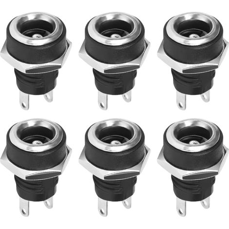 Packung Mit 6 2-poligen Buchsensteckern 5,5 X 2,1 Mm, Schwarzes Kupfer Für Steuerplatinen