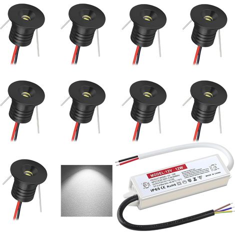 Set Mit 9 Einbau-led-strahlern (12 V), Mini-ip65-aluminium-projektoren, 16-mm-bohrung Für Küche, Treppenhaus, Schrank