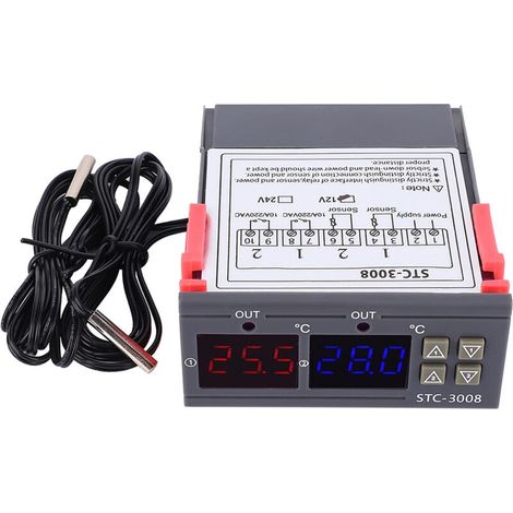 Digitales Intelligentes Thermostat, Einstellbarer Temperaturregler Mit Zwei Ntc-sensoren (12 V)