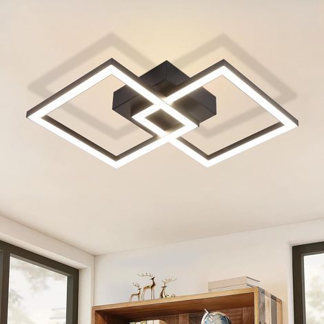 Led-deckenleuchte Für Die Küche: 24 W, 4000 K, Schwarz Moderne Wohnzimmer-deckenleuchte Metall-schlafzimmer-deckenleuchte Quadratische Wohnzimmerleuchte Deckenbeleuchtung Für Flur