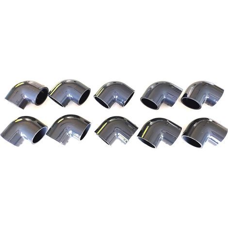10er-packung 90°-pvc-druckbögen (50 Mm) Für Schwimmbäder Und Bewässerungsanlagen, 5 Cm X 50 Mm –