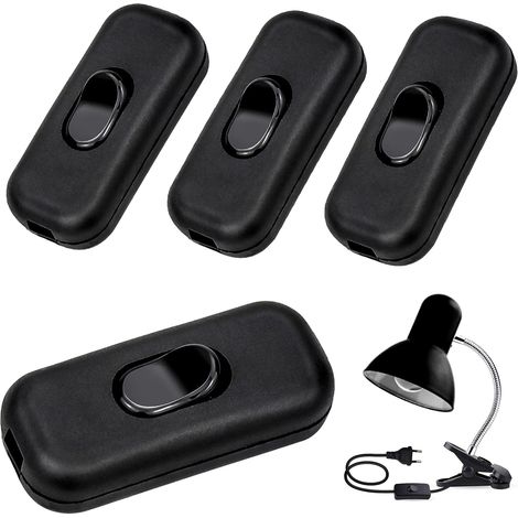 Wippschalter, 4 Stück, Zweipoliger Inline-kabelschalter, 6 A, 250 V, Wippschalter Für Kleingeräte Oder Lampen (schwarz)