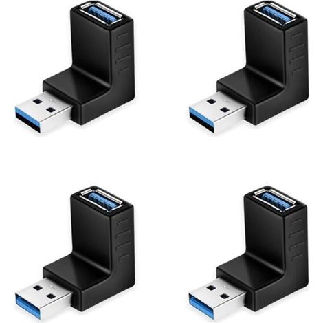 Stück 90° Nach Oben/unten Gerichtete Usb-winkelstecker Usb 3.0 5 Gbit/s Stecker Auf Buchse L-förmiger Usb-winkeladapter Für Pc/laptop In Schwarz.