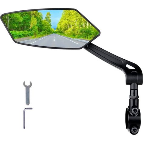 Verstellbarer Und Unzerbrechlicher Hd-fahrradspiegel, Universell Kompatibel Mit Verschiedenen Lenkermodellen (links).