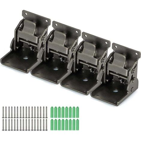 Stabile Klapphalterungen, 90-grad-selbstverriegelungsscharniere Für Tischbeine, Wandregale, Je 150 Kg Tragfähigkeit, 4er-set (gunmetal-schwarz)