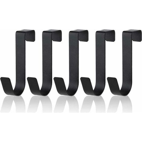 Set Mit 5 Wasserdichten Handtuchhaken Aus Edelstahl Für Küchentüren, Badezimmer Und Rahmenlose Glastüren, 2,1 Cm, Zum Aufhängen Von Handtüchern, Mattschwarz
