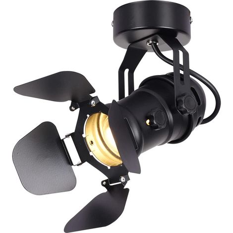 Retro-industrie-deckenleuchte Aus Schwarzem Metall, Verstellbare Vintage-wandleuchte Für Den Innenbereich, Retro-vintage-deckenlampe Mit E27-fassung Für Bar, Café, Wohnzimmer