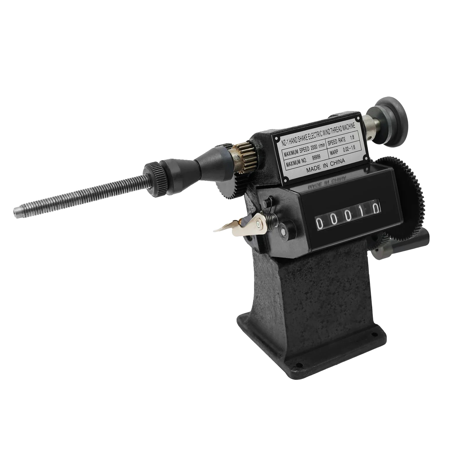 Aufzugsmechanismus, Mechanischer Zähler, Ergonomischer Griff, Schwarz