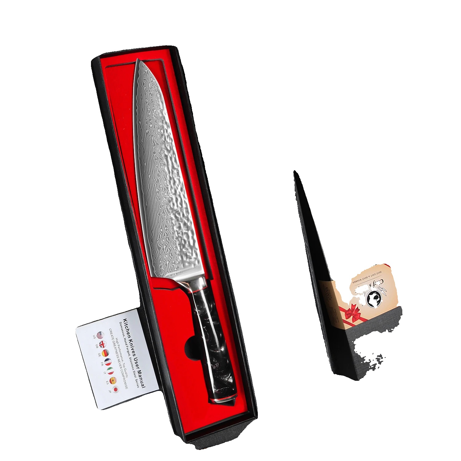 Kochmesser, Klinge Aus Damaszenerstahl, Ergonomischer Griff, 20 Cm