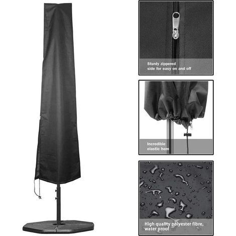 Sonnenschirmhülle 220 X 30 X 50 Cm – Wasserdichtes, Reißfestes 210d Oxford-gewebe – Rundumschutz Für Runde Sonnenschirme (ø 400 Cm) / Rechteckige Sonnenschirme (240 X 330 Cm) – Verstärkter Reißverschl