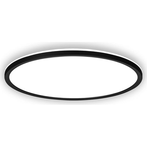 Flache Led-deckenleuchte Mit Indirekter Beleuchtung, Neutralweißem Licht, Schutzart Ip44, Geeignet Für Badezimmer, Küche Und Wohnzimmer, 24 X 3 Cm, Schwarz