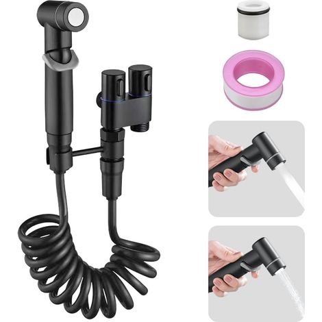 Bidet-staubwedel, Bidet-leuchte Mit 1 Einlass - Steuerung Für 2-wege-betrieb, Staubwedel-set Mit Hauptdruckregelung Für Damenhygiene, Haustiernutzung Und Schaum.