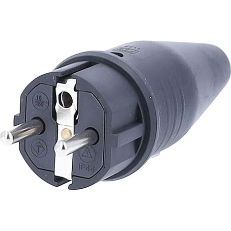 Gummistecker, Doppelter Schutzkontakt, Ip44, 230 V 16 A, Für Außenkabel