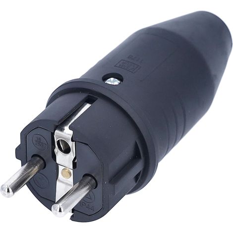 Robuster Gummistecker, 2-polig, 16 A, Ip44, Für Baustellen Und Industrie