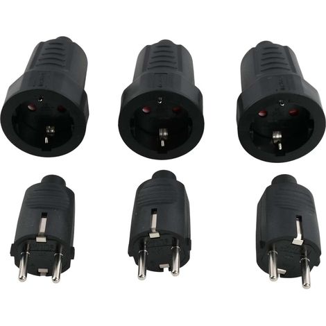 Sets Stecker Und Buchsen, 250 V, 16 A, Ip44, Wasserdichter Pvc-stecker, Für 8-mm-kabel, Für Den Innen- Und Außenbereich