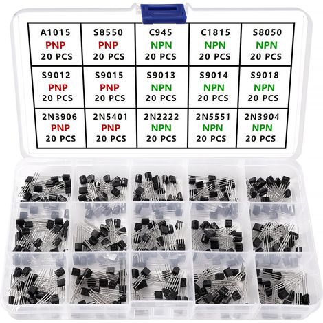 300 Stück Transistoren, Npn/pnp, Silizium, To-92, 15 Modelle, Elektronik-bastelset