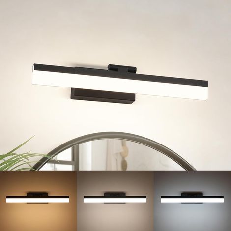 40,5 Cm Led-badezimmerspiegelleuchte, 9 W, 510 Lumen, Spiegellicht 3000 K, 4000 K, 6000 K, Schminktischbeleuchtung (schwarz)