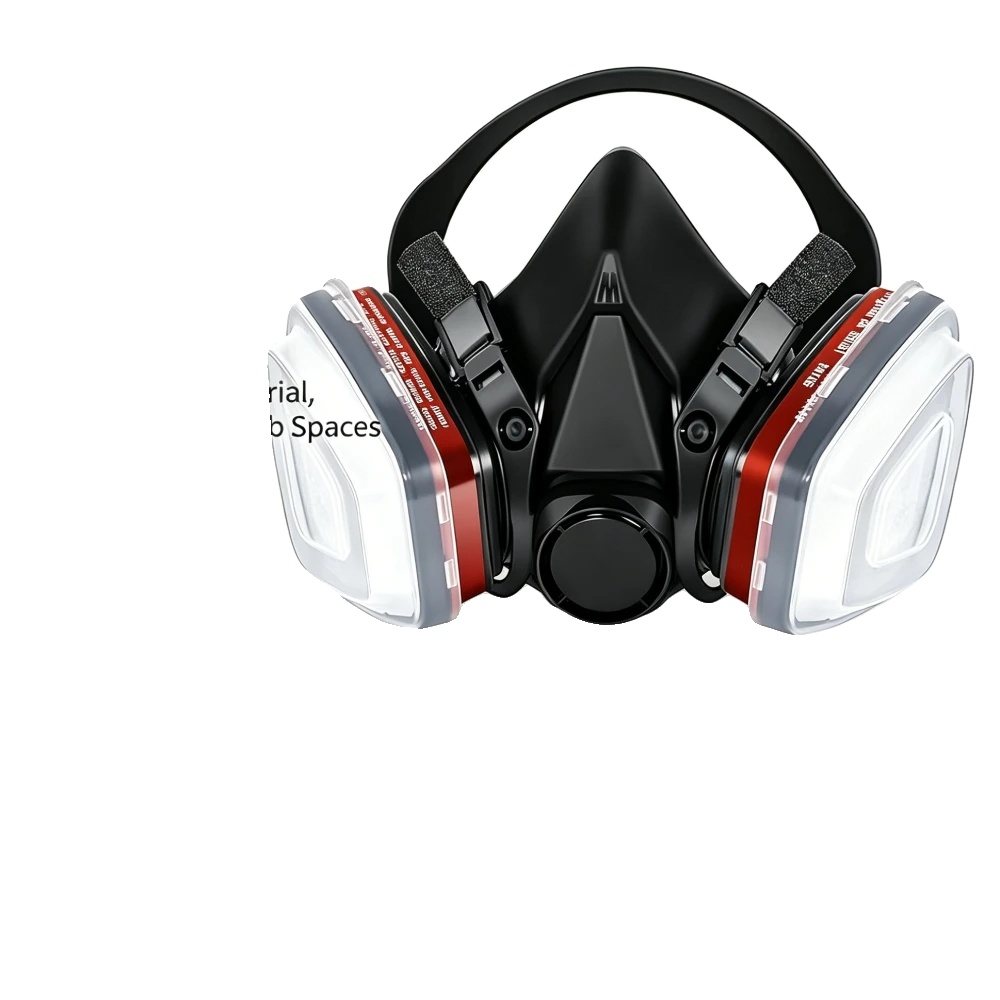 Gasmaske, Hochwertiges Latex Und Aktivkohle, 25,4 X 12,7 X 15,2 Cm, Geeignet Für Verschiedene Staub- Und Farbanwendungen, Filtert Bis Zu 95 % Der Schädlichen Partikel, Schutzklasse N95