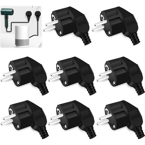 8er-pack Schuko-stecker, 230-v-wasserdichte Steckdosen, Abgewinkelte Außenstecker, Verdrehschutz Für Den Garten