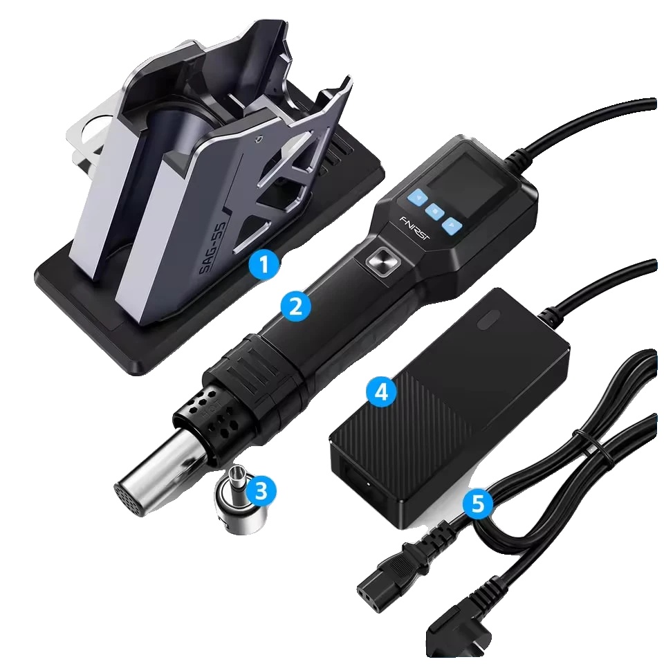 Heißluftpistole, Einstellbare Temperatur, Ergonomisches Design, Sag-55 Pro Set-eu