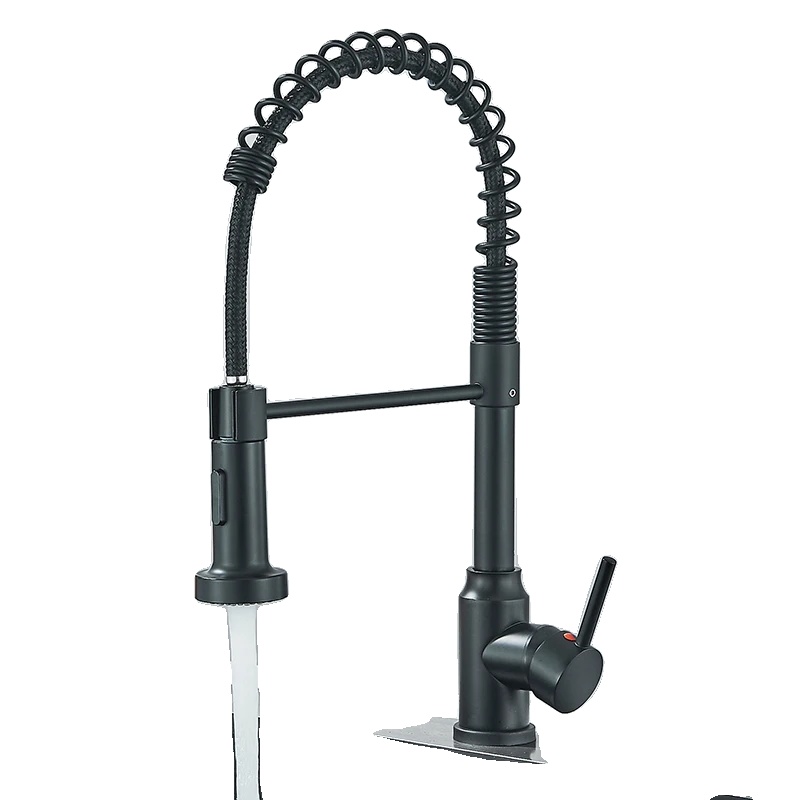 Küchenarmatur Mit Ausziehbarem Brausekopf, Flexibler Installation, Schwarz