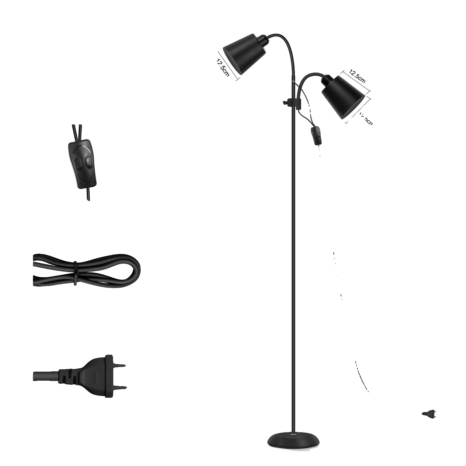 Stehlampe, Verstellbarer Doppelkopf, Minimalistisches Design, 1 Stück