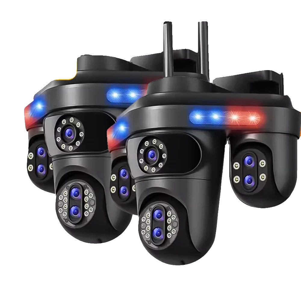 Sicherheitskamera, 10-facher Optischer Zoom, Nachtsicht, 2er-pack, Schwarze Kamera, Eu-stecker