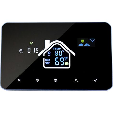 Intelligentes Wlan-thermostat Mit Touchscreen, Fernsteuerung Per App, 16 A, Temperaturbereich 5–95 °c, Schutzart Ip20/ul94-v0, Polycarbonatgehäuse, Abmessungen 132 ×