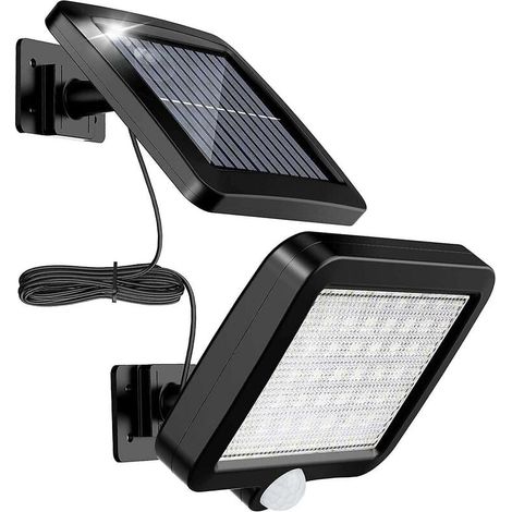 Set Mit 2 Solar-außenleuchten Mit 56 Leds, Bewegungsmelder, Schutzart Ip65, 120° Abstrahlwinkel, 5 M Kabel