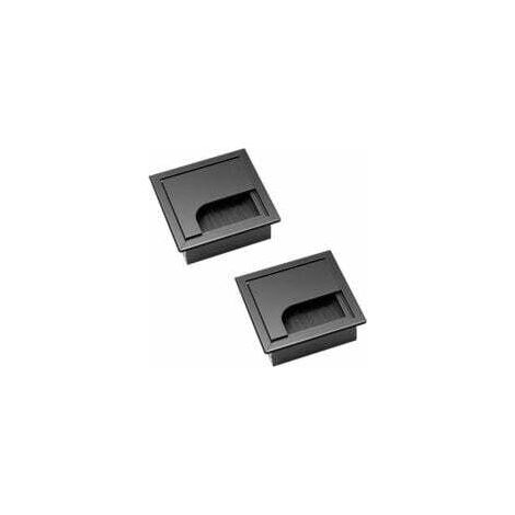 80 Mm Große, Eingelassene Kabeldurchführungen Für Büros, Aus Aluminiumlegierung, Mit Bürstendichtung Zur Aufbewahrung Und Organisation Von Bürokabeln, Robustes Und Langlebiges Bürozubehör.
