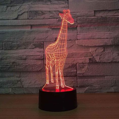 Nachtlicht Für Kinder, Giraffenmotiv, Wiederaufladbar Per Usb-anschluss, 3d-illusionslampe Mit 16 Farben Und Fernbedienung, Ideales Schlaflicht Fürs Schlafzimmer, Dekoratives Geschenk Für Zuhause