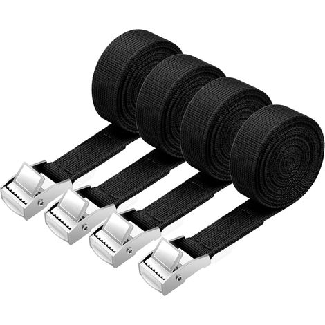 Set Mit 4 Ratschengurten, 2 M X 20 Mm, Mit Schnalle, Für Motorräder, Autos Und Fahrradträger, Zugfestigkeit: 250 Kg/gurt