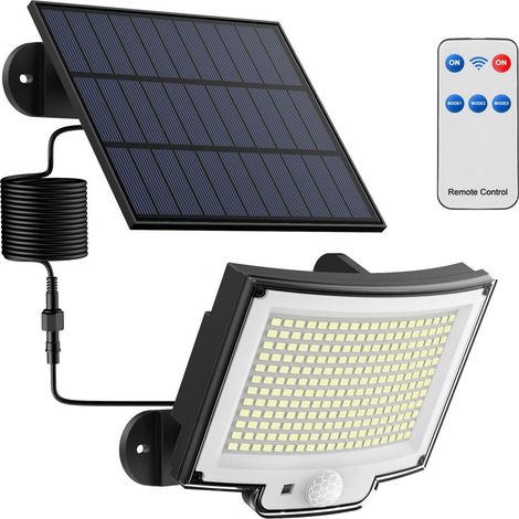 Solarleuchte Für Den Außenbereich Mit Bewegungsmelder (228 Leds/3 Modi) Und Fernbedienung, Schutzart Ip65, 5 M Kabel, 1 Stück