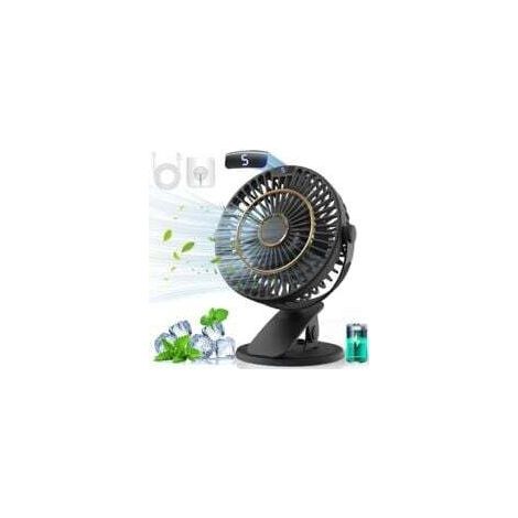 Wiederaufladbarer Tischventilator, Mini-usb-ventilator Mit Lcd-bildschirm, 5 Geschwindigkeitsstufen, 720°-drehung, Tragbar Und Leise, Ideal Für Büro, Zuhause Oder Camping.